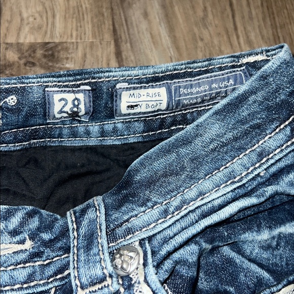 Miss Me Women's Distressed Blue Skinny Jeans Sz 28 - Picture 9 of 12